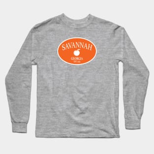 Savannah Georgia Est 1733 Peach Oval Orange Long Sleeve T-Shirt